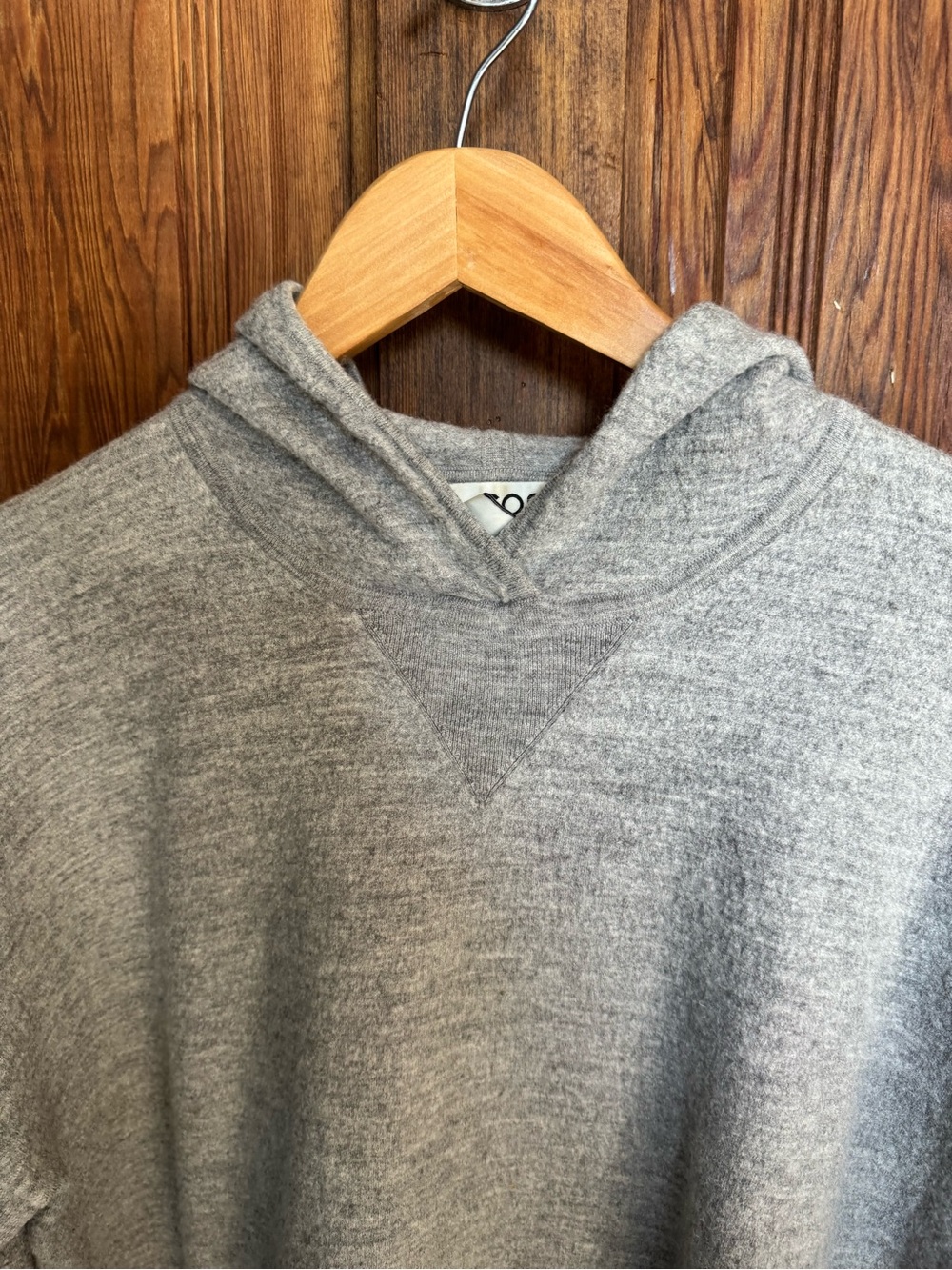 COS Light Gray Merino Wool Knit Hoodie Sweater